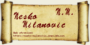 Neško Milanović vizit kartica